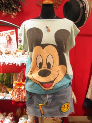 画像1: OLD　Mickey   BIG-Tシャツ（サックス）
