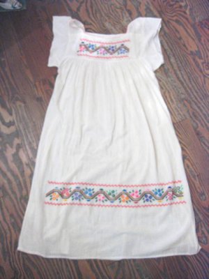 画像5: 60's　Vintage  クロスステッチ  Hippie　ドレス （オフホワイト）
