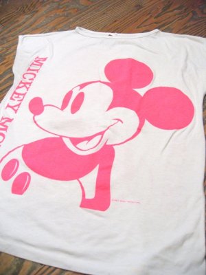 画像4: USED 　Mickey 　ポージング　Tシャツ （ホワイト×ネオンピンク）