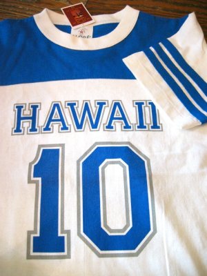 画像4:  Hawaii ナンバリング  Tシャツ（ホワイト×ブルー）