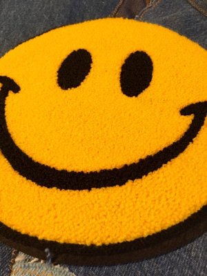 画像2: もこもこ　BIG  SMILE　ワッペン （yellow）