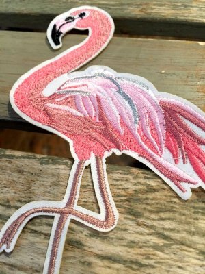 画像2: フラミンゴ 刺繍ワッペン （ピンク）
