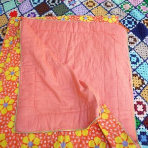 画像2: 70's Vintage レトロフラワー スリーピングバッグ 寝袋　（オレンジ）