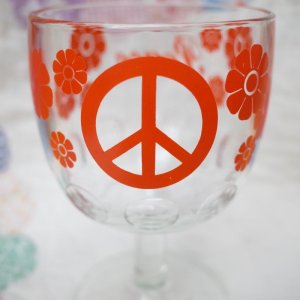 画像3: レア☆70'sVintage“Peace Flower”Goblet glass（orange）