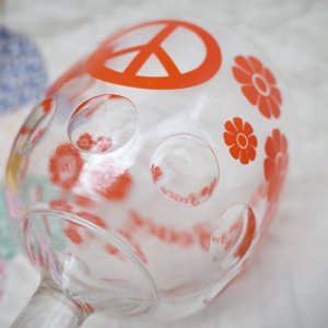 画像4: レア☆70'sVintage“Peace Flower”Goblet glass（orange）
