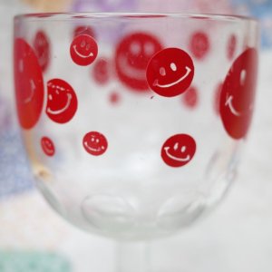 画像2: レア☆70'sVintage“Smile”Goblet glass（red）