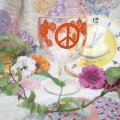 レア☆70'sVintage“Peace Flower”Goblet glass（orange）