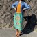 画像1: 『SOLリメイク』70's Vintage  フラワー刺繍　スカート （グリーン） (1)