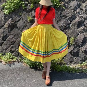 画像1: 50's Vintage Circular Skirt (イエロー)