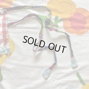 画像6: Handmade  Check＆Mushroom柄 ミニ サロンエプロン（レッド×ブルー）