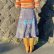 画像4: Vintage Patchwork Print Wrap Skirt (グレーデニム×チェック）