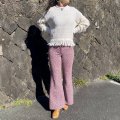 70's Vintage Tweed  Bell Bottom Pants  W32 (ボルドー×ホワイト)
