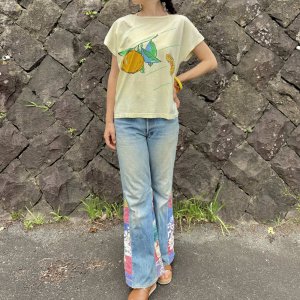 画像1: 70's Vintage Fruits柄 Tシャツ（クリームイエロー）
