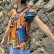 画像3: OLD African Batik チュニック（オレンジ×ブルー×etc）