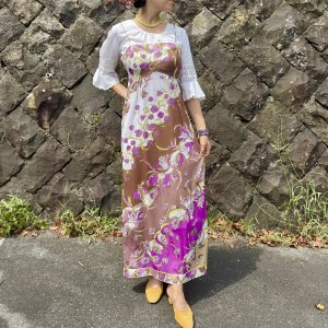 画像1: 70's Vintage Emilio Pucci キャミドレス（パープルxブラウン）