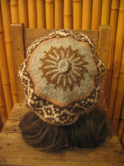 画像3: アルパカ民族柄　ベレー帽　(チャコール)