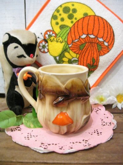 画像1: ★★SALE★★ 70's Vintage デコボコ Mushroom マグカップ （ブラウン）