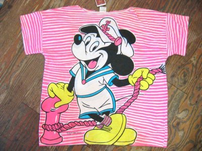 画像3: USED  Mickey　マリンボーダー　Tシャツ （ピンク）