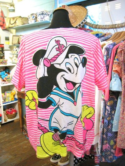 画像2: USED  Mickey　マリンボーダー　Tシャツ （ピンク）