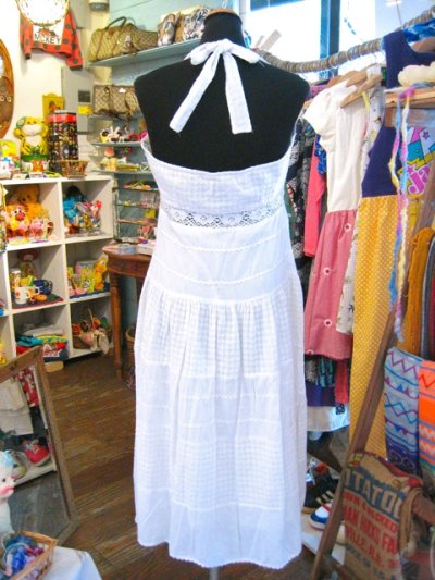 画像2: 70's　Vintage　 ステッチクロス　ホルター　ドレス （オフホワイト）