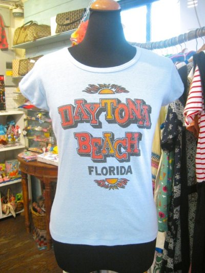 画像1: USED 　DAYTONA  BEACH　 Tシャツ （サックス）