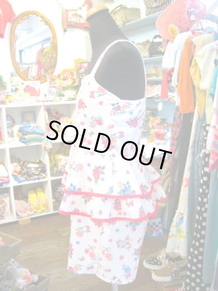 画像3: ★★★SALE★★★　ロマンティックローズ　ペプラム　ノースリ　ロンパース（ベージュ）　 (3)