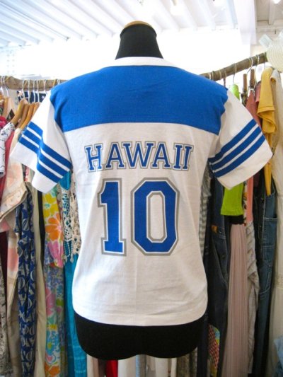 画像2:  Hawaii ナンバリング  Tシャツ（ホワイト×ブルー）