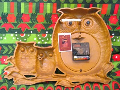 画像2: 60's Vintage  OWL  Family   壁掛け時計　（ブラウン）