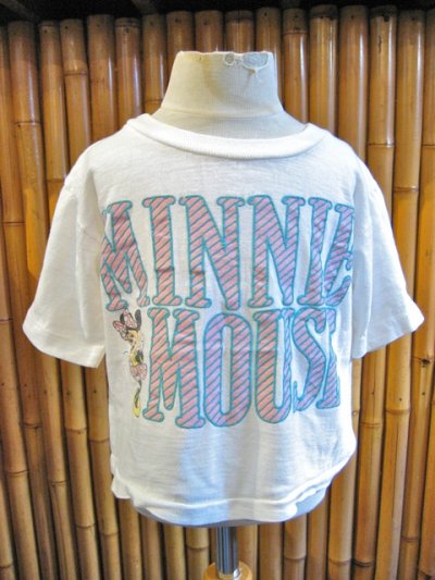 画像1: USED  「Minnie」  ぷくぷくプリント  Tシャツ　Kid'sＳ（ホワイト）