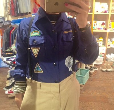 画像3: 70's “mushroom”Boy Scout shirt （navy）