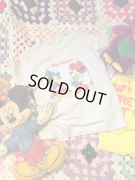 画像1: USED  「Mickey&Minnie」  Grand Canyon   Tシャツ　（ライトグレー／T100〜） (1)