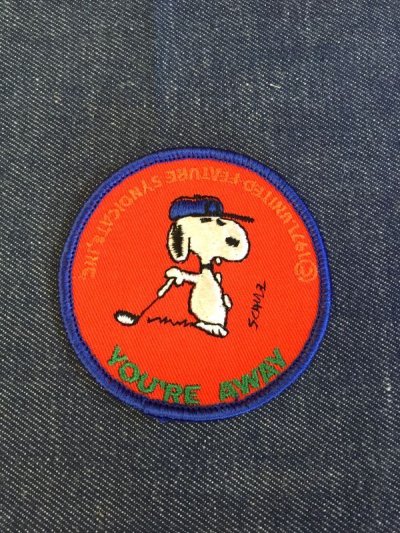 画像1: 「SNOOPY」Vintage GOLF Round ワッペン　（Red）