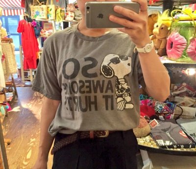 画像3: USED　「SNOOPY」 COOLスヌ   Tシャツ  (チャコール）