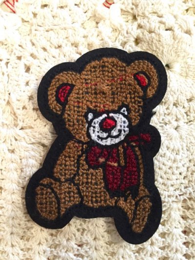 画像2: もこもこクマちゃん　刺繍ワッペン