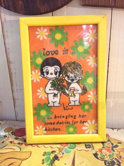 画像1: 70's Vintege「 love is...」フェルトタペストリー 