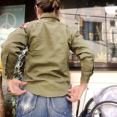 画像3: 60'sVintage Boy Scout Cotton　shirt （khaki）