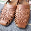 画像2: FromU.S.A　basket  leather sandal（brown） (2)