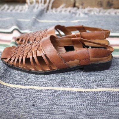 画像2: FromU.S.A　basket  leather sandal（brown）