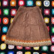画像7: 70's Vintage Suede Patchwork Skirt（ブラウン） (7)