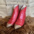 画像1: USED Western Short Boots（レッド×パイソン） (1)