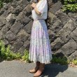 画像3: 70's vintage フラワー柄 ティアード サーキュラー スカート (ピンク×マルチ) (3)