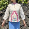 画像3: 60's Vintege Hand paint ＆ Patchwork チャイナトップス  (オフホワイト×ピンク） (3)