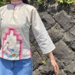 画像5: 60's Vintege Hand paint ＆ Patchwork チャイナトップス  (オフホワイト×ピンク） (5)