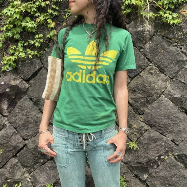 画像1: 70's Vintage USA製 「adidas」Tシャツ（グリーン） (1)