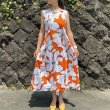 画像2: 70's Vintage Big Flower Hawaiian Dress (オレンジ×ホワイト) (2)