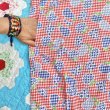 画像9: Vintage Fruits & Gingham Check 柄 ポケット付き ワンピース （レッド） (9)