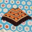 画像8: 70's Vintage Flower ＆ fringe Design Knit Poncho（オレンジ×ブラウン） (8)