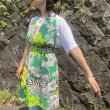 画像3: 70's Vintage Jersey Safari柄 ホルダーネック ミニワンピ (グリーン) (3)