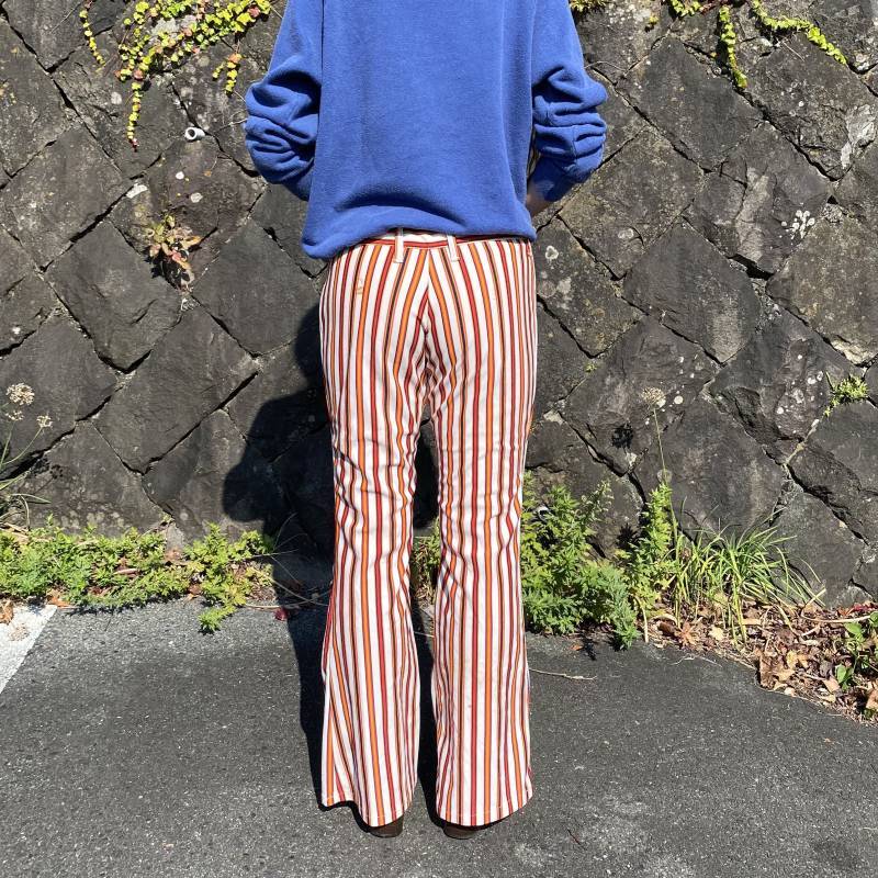 70's ストライプ Vintage Bell Bottom パンツ W34 - ∞ SOL ∞