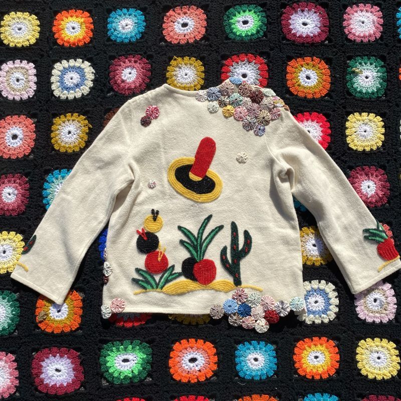 SOLリメイク』ヨーヨーキルト 70'sVintageメキシコ刺繍ジャケット
